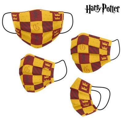 Mascarilla Higiénica de Tela Reutilizable Harry Potter Infantil Amarillo