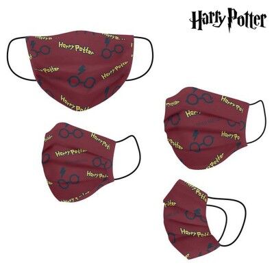 Mascarilla Higiénica de Tela Reutilizable Harry Potter Adulto Rojo