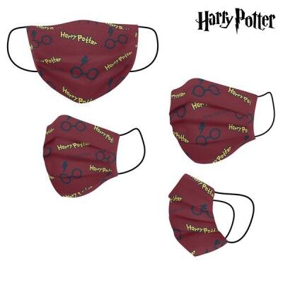 Mascarilla Higiénica de Tela Reutilizable Harry Potter Infantil Rojo