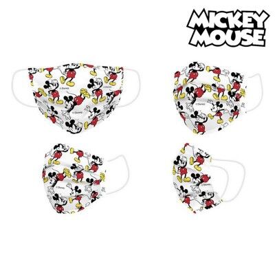 Mascarilla Higiénica Mickey Mouse + 11 Años Blanco