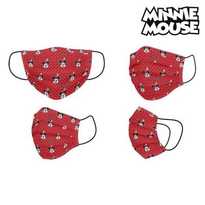 Mascarilla Higiénica Minnie Mouse + 11 Años Rojo
