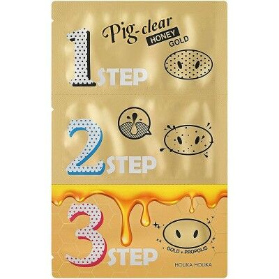 Anti-Mitesser/Poren Gesichtsmaske Holika Holika Pig Clear Honey Gold 3 Step