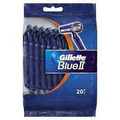 Maquinillas de Afeitar Desechables Gillette Blue II 20 Unidades