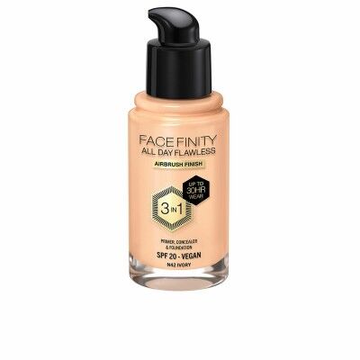 Base de Maquillage Crémeuse Max Factor Face Finity All Day Flawless 3-en-1 Spf 20 Nº N42 Ivory 30 ml