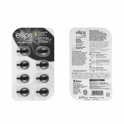 Vitaminas Ellips Shiny Black Aceite de Argán Termoprotector Comprimidos 8 Unidades