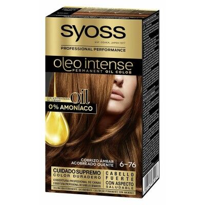 Permanent Dye Syoss Olio Intense Ammonia-free Nº 6.76 Cobrizo ambar