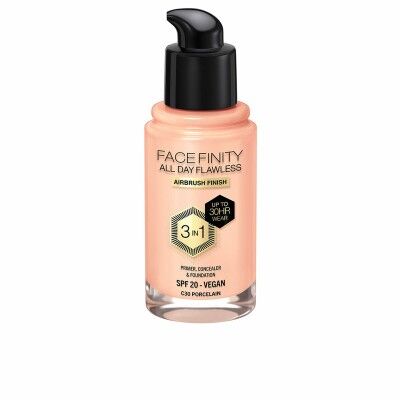 Cremige Make-up Grundierung Max Factor Face Finity All Day Flawless 3 in 1 Spf 20 Nº C30 Porcelain 30 ml