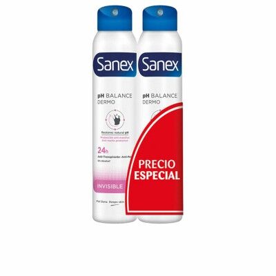 Desodorante en Spray Sanex Invisible 2 Unidades 200 ml
