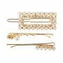 Bun hairpins Inca   Golden Beads 3 Pieces